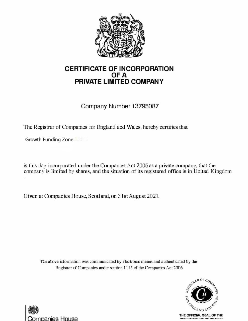 Certificate 1